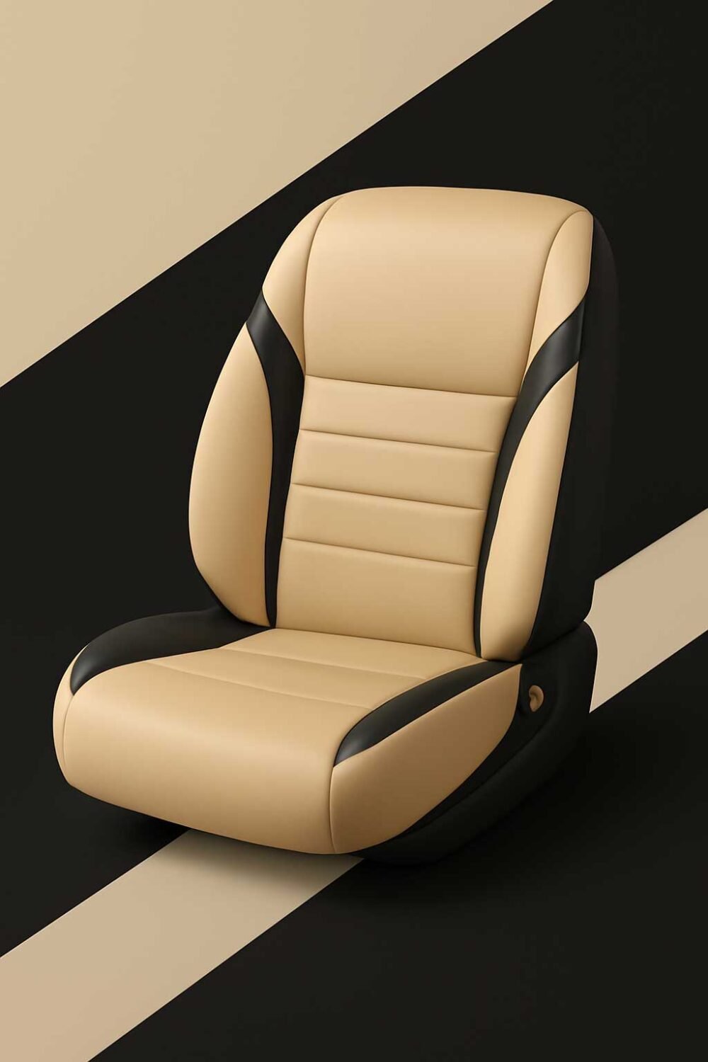 Artificial Leather Car Seat Covers Beige Black RelaxFit for Elevate Car Seat Covers