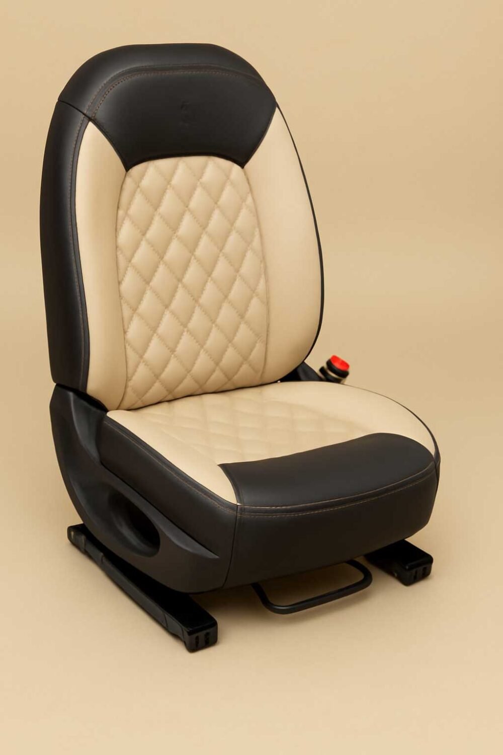 Artificial Leather Car Seat Covers Beige black CozyRide