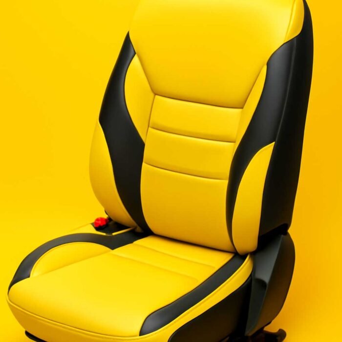 Artificial Leather Car Seat Covers Black Yellow CalmDrive