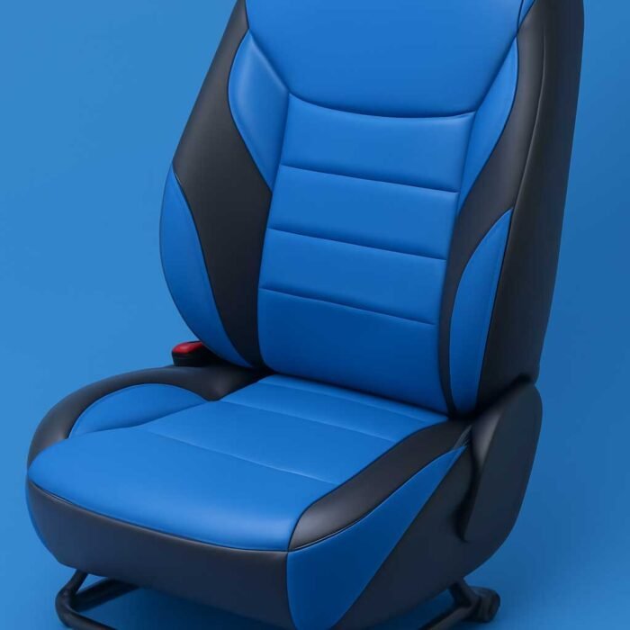 Artificial Leather Car Seat Covers Blue Black CalmDrive