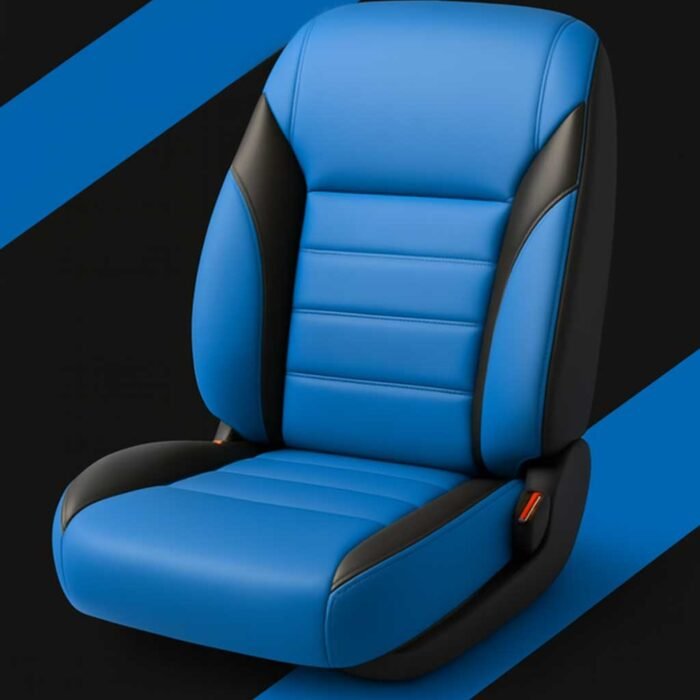 Artificial Leather Car Seat Covers Blue Black RelaxFit