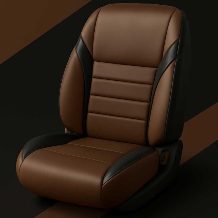 Artificial Leather Car Seat Covers Brown Black RelaxFit