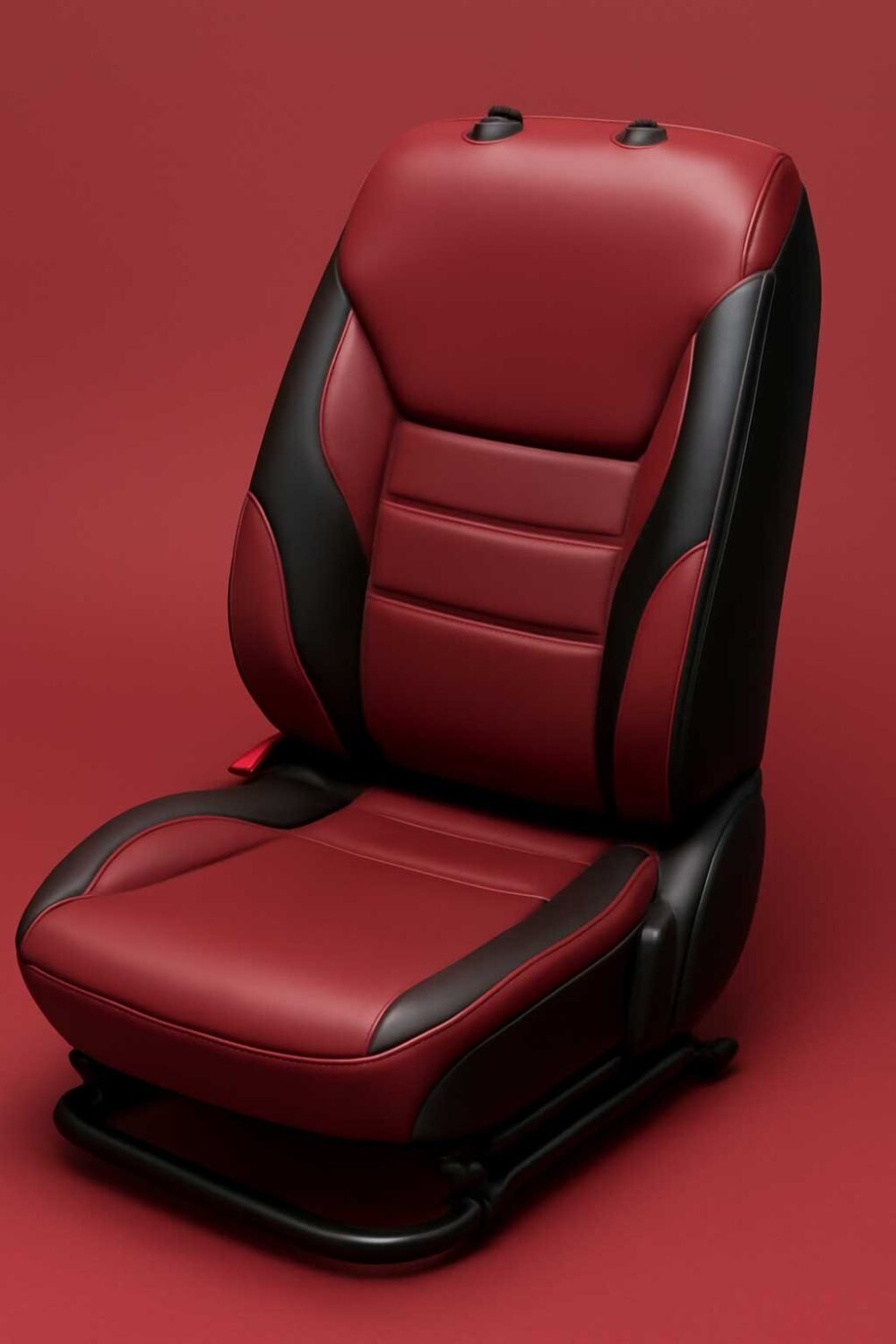 Artificial Leather Car Seat Covers Bugundy black CalmDrive for Jetta Car Seat Covers