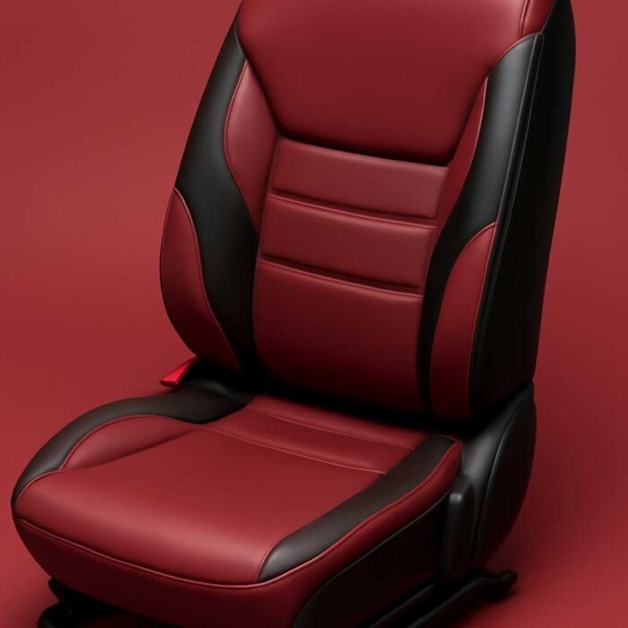 Artificial Leather Car Seat Covers Bugundy black CalmDrive