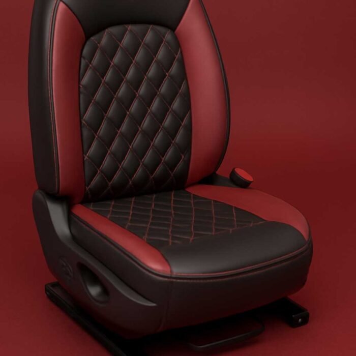 Artificial Leather Car Seat Covers Bugundy black CozyRide