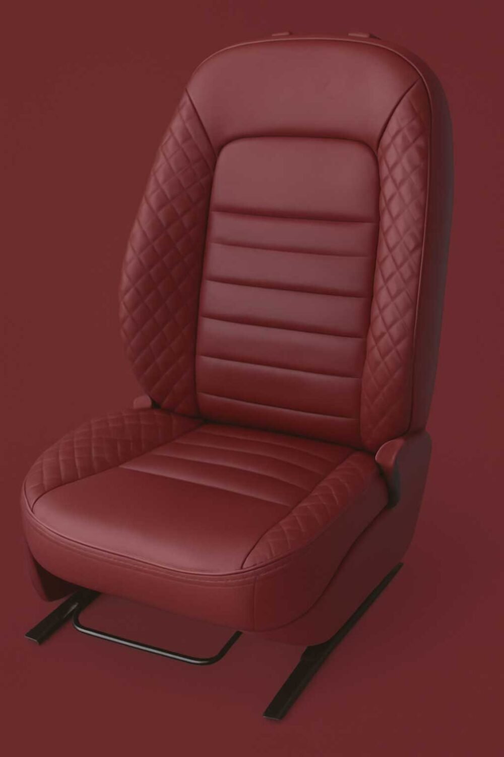Artificial Leather Car Seat Covers Burgundy Black ChillSeat