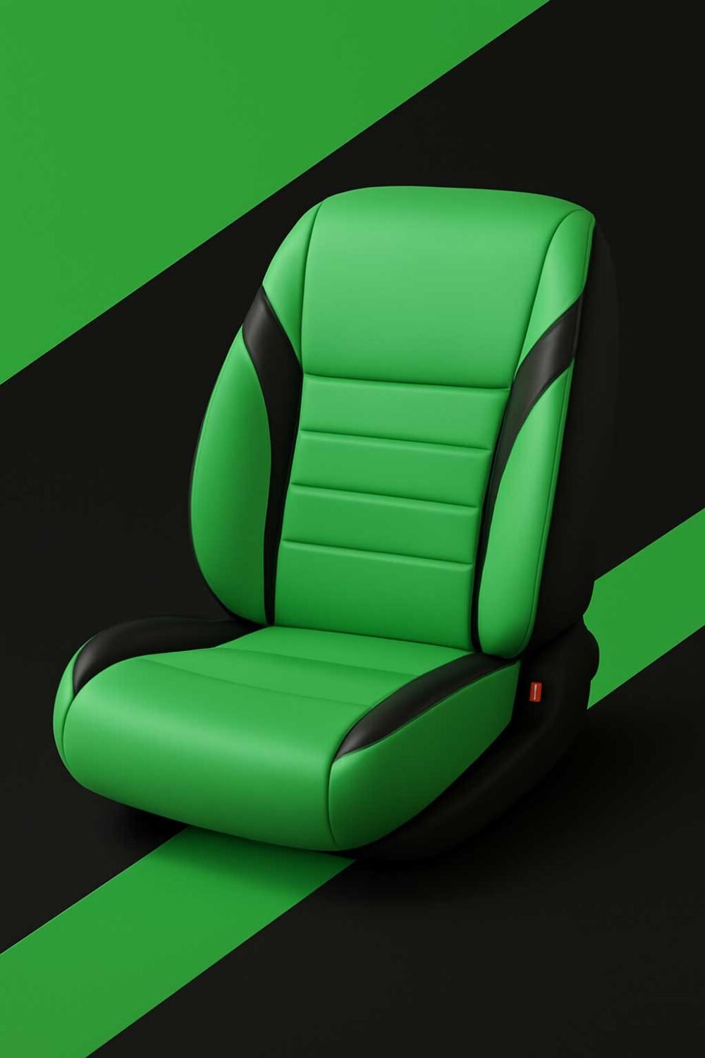 Artificial Leather Car Seat Covers Green Black RelaxFit for M-Class Car Seat Covers