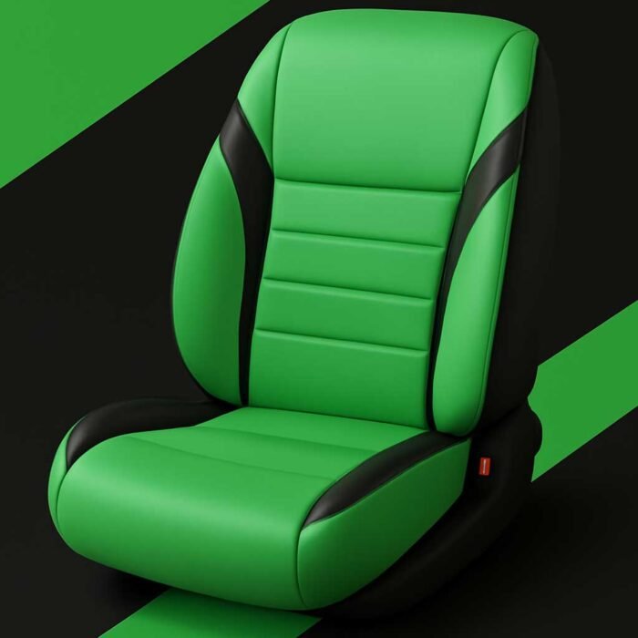 Artificial Leather Car Seat Covers Green Black RelaxFit