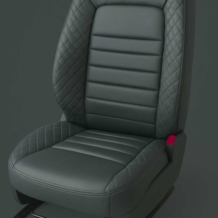 Artificial Leather Car Seat Covers Grey Black ChillSeat