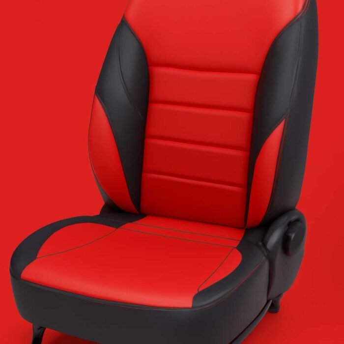Artificial Leather Car Seat Covers Red Black CalmDrive
