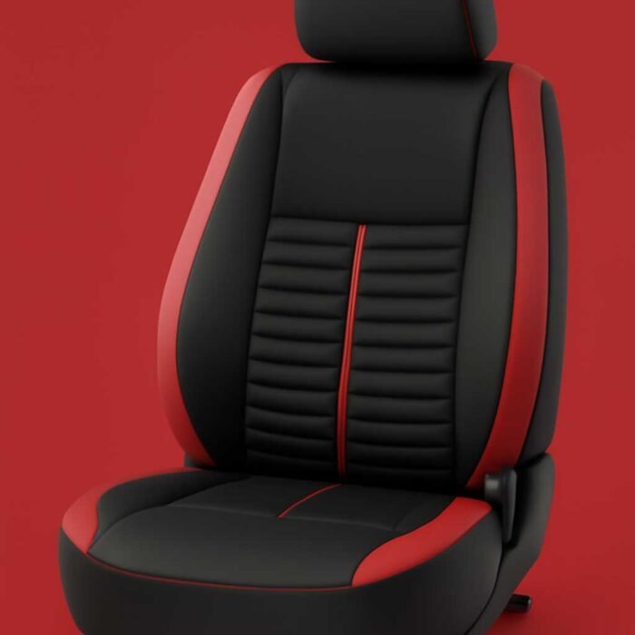 Artificial Leather Car Seat Covers Red Black ComfortX