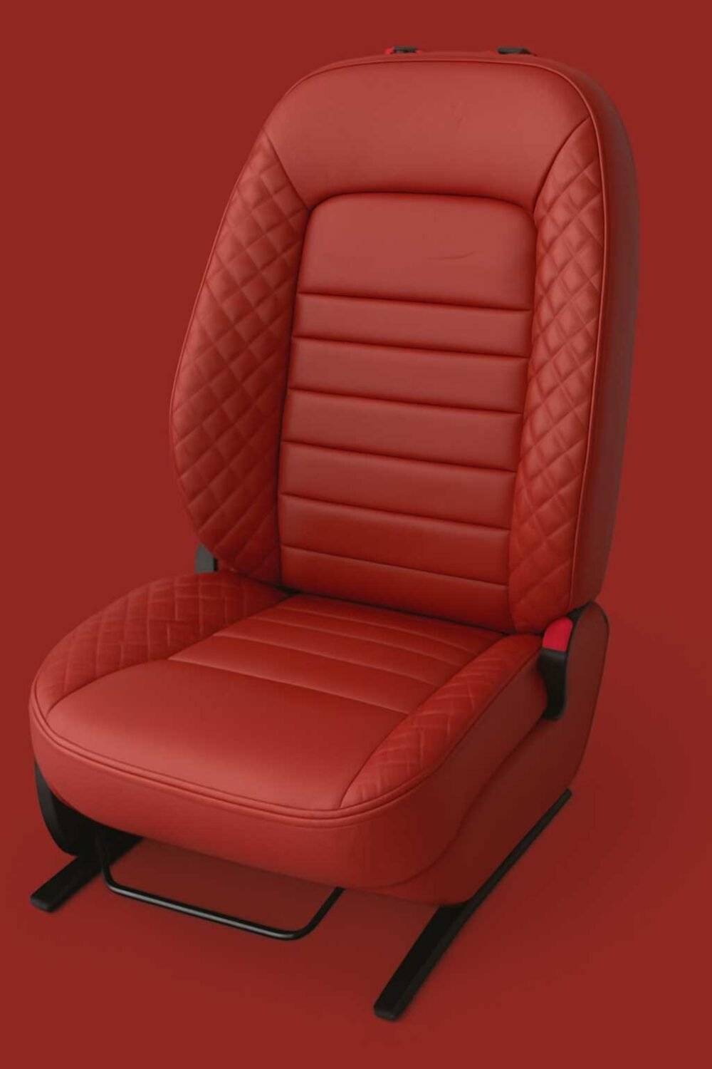 Artificial Leather Car Seat Covers Red Black RelaxFit