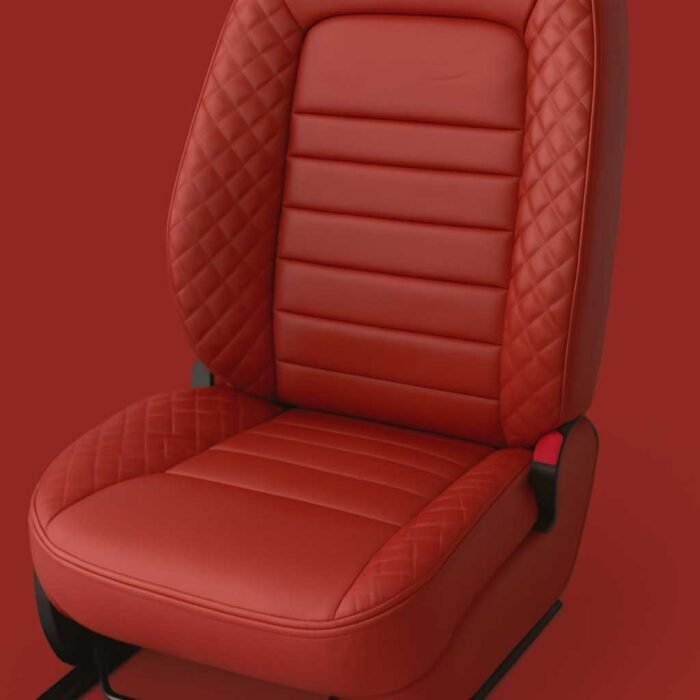Artificial Leather Car Seat Covers Red Black RelaxFit