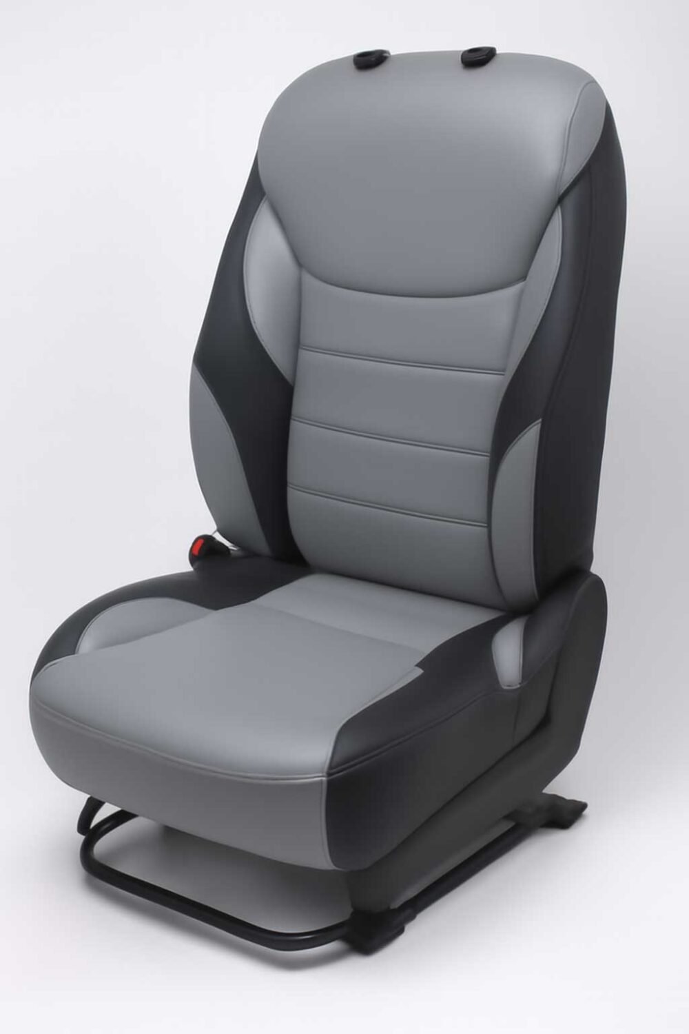 Artificial Leather Car Seat Covers Silver Black CalmDrive