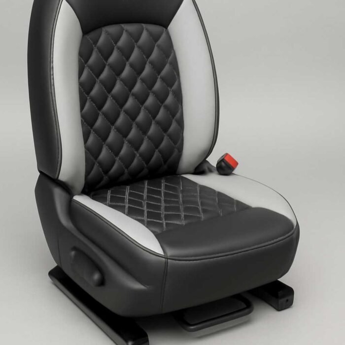 Artificial Leather Car Seat Covers Silver black CozyRide