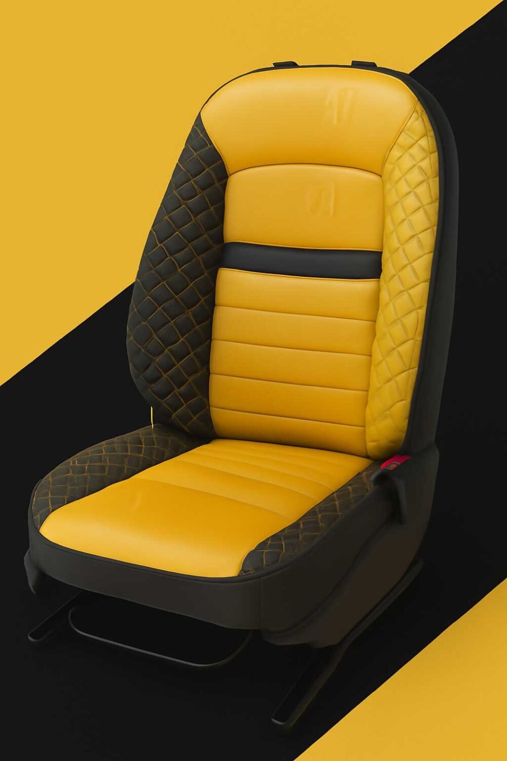 Artificial Leather Car Seat Covers Yellow Black ChillSeat for iX1 Car Seat Covers