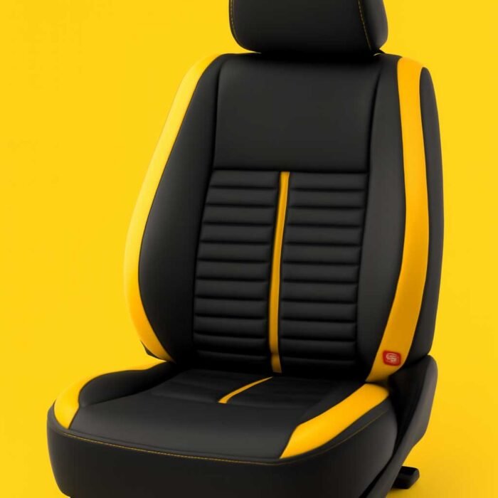 Artificial Leather Car Seat Covers Yellow Black ComfortX