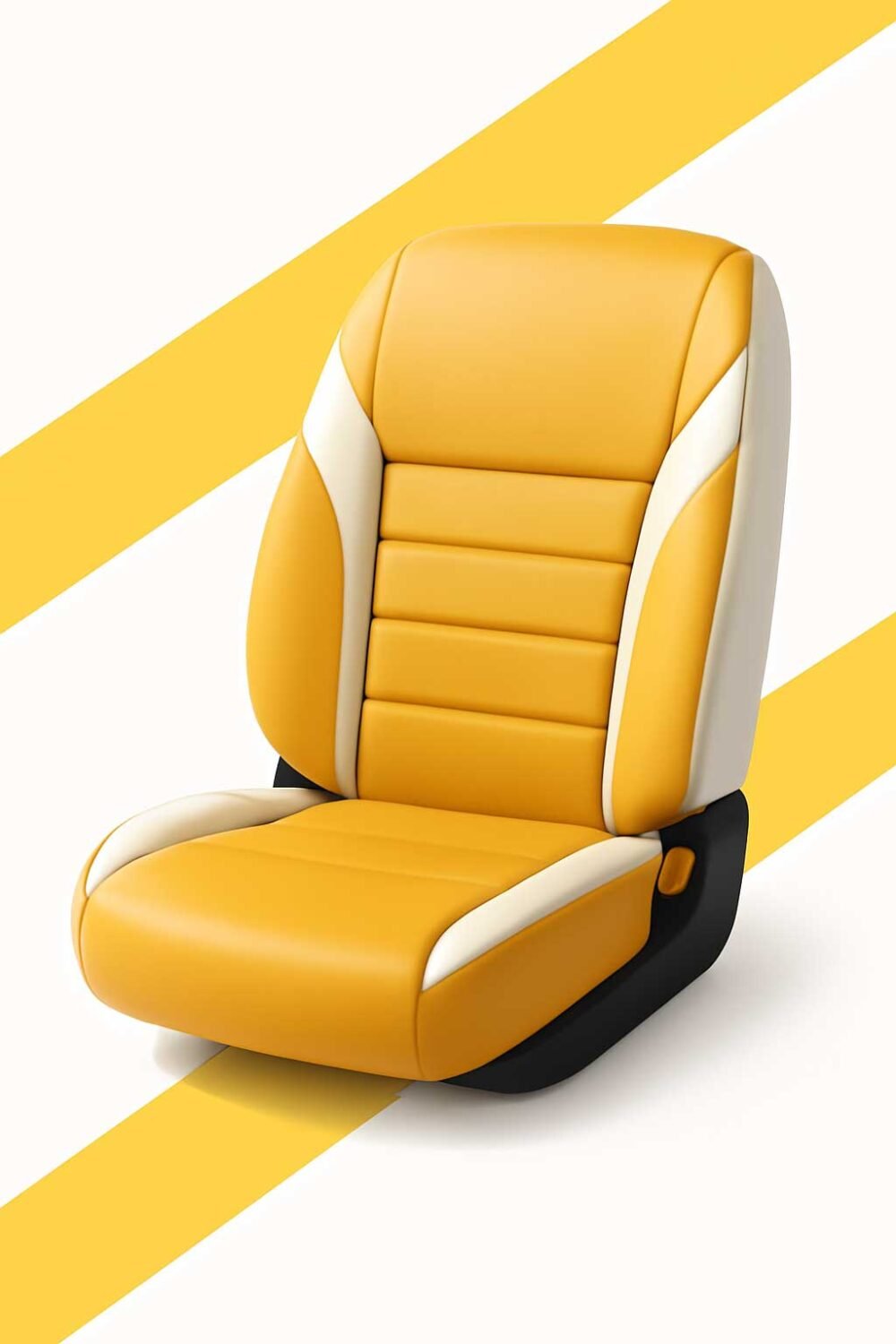 Artificial Leather Car Seat Covers Yellow Black RelaxFit for Jetta Car Seat Covers