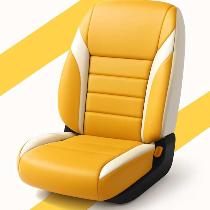 Artificial Leather Car Seat Covers Yellow Black RelaxFit